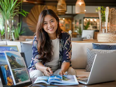 Illustrated heritage trip planner avatar